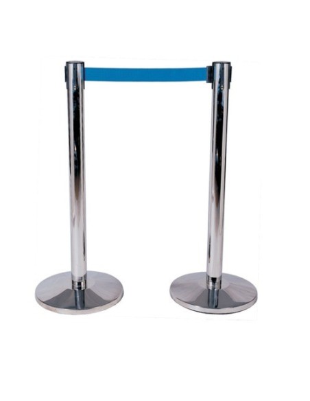 N° 2 COLONNINE SEGNAPERCORSO GOLD O SILVER CON NASTRO IN VARI COLORI