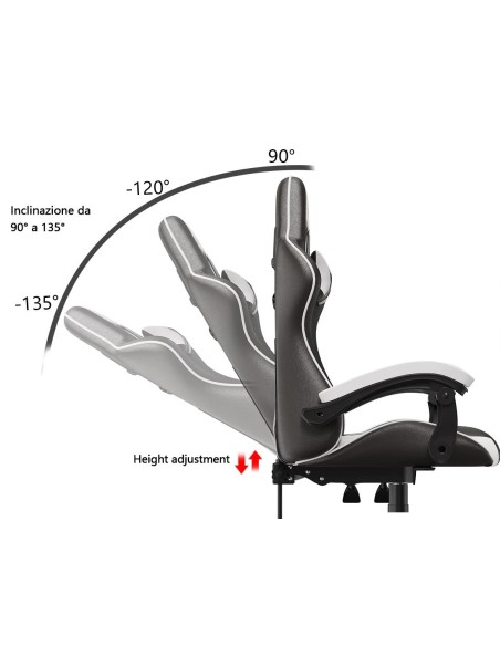 SEDIA GAMING - POKER REGOLABILE IN ALTEZZA