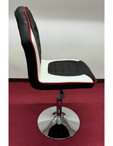 SGABELLO, SEDIA DA DEALER IN SIMILPELLE CON BASE FISSA