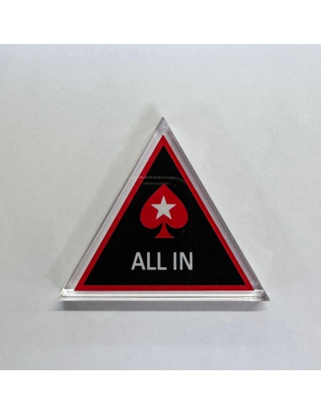 BOTTONE TRIANGOLARE ALL IN IN PLEXIGLAS CON DISEGNO PICCHE