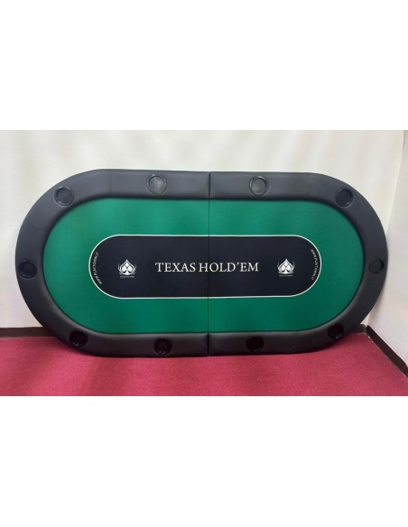 TAVOLO DA POKER CON PORTABICCHIERI 200X100 CM - SENZA GAMBE