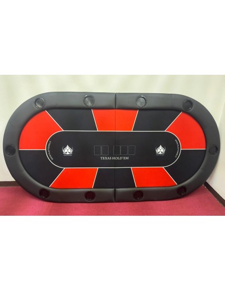TAVOLO DA POKER CON PORTABICCHIERI 200X100 CM - SENZA GAMBE