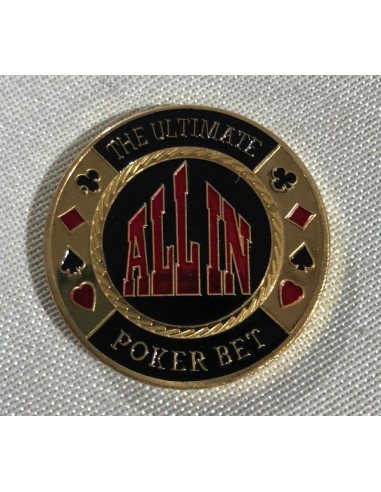 N° 25 CARD GUARD ALL IN METAL POKER COLORE GOLD - PORTA FORTUNA