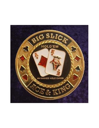 BIG SLICK METAL POKER CARD PROTECTOR GOLD