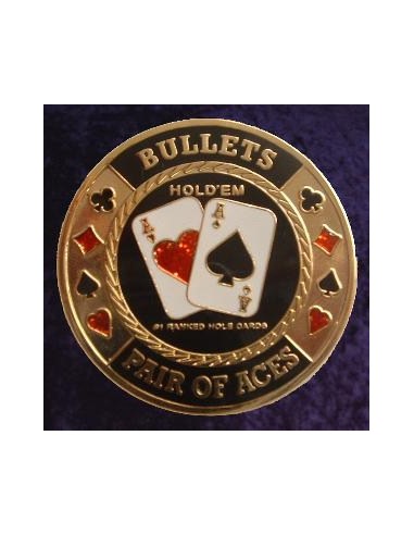 BULLETS METAL POKER CARD PROTECTOR GOLD