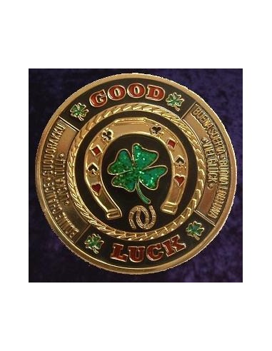 GOOD LUCK METAL POKER CARD PROTECTOR GOLD