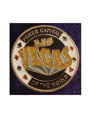 LAS VEGAS  METAL POKER CARD PROTECTOR GOLD