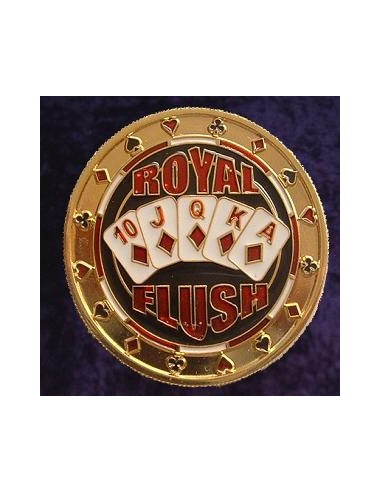 ROYAL FLUSH METAL POKER CARD PROTECTOR GOLD