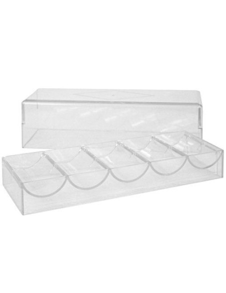 CHIP TRAY  IN  ACRILICO CON COPERCHIO PER 100 CHIPS