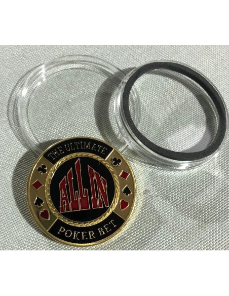 CARD GUARD ALL IN METAL POKER COLORE GOLD - PORTA FORTUNA