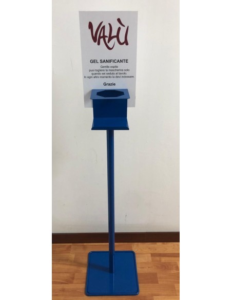 STAND COLONNINA IN VARI COLORI (DISPENSER E GEL IGIENIZZANTE NON INCLUSO) CON PANNELLINO PERSONALIZZATO
