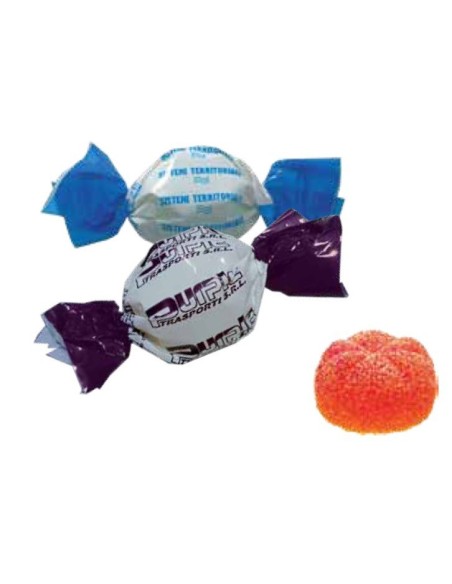 CARAMELLE ALLA FRUTTA ASSORTITA AD UN FIOCCO, PERSONALIZZABILI