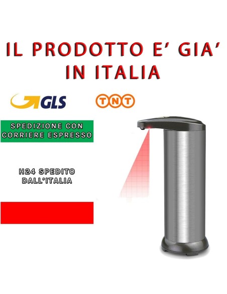 DISPENSER AUTOMATICO NO TOUCH 280 ML PER SAPONE CON SENSORE IR