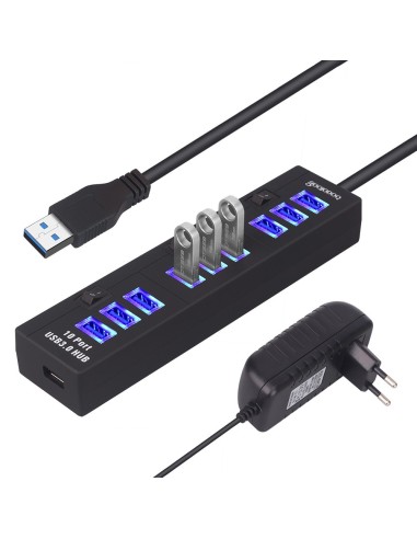 Hub USB a 10 porte USB 3.0 5V 2A