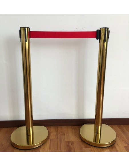 N° 2 COLONNINE SEGNAPERCORSO GOLD O SILVER CON NASTRO IN VARI COLORI