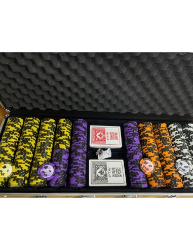 SET DA 500 CHIPS MILLIONS IN CLAY 14 G CON VALIGIA E CARTE PTW